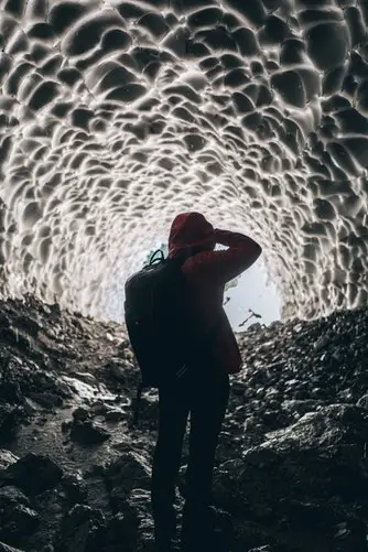 man in surreal light environment