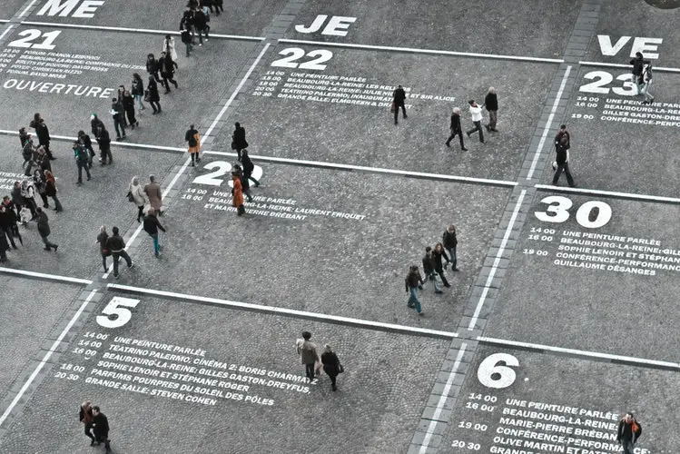 people walking on what appears to be a calendar