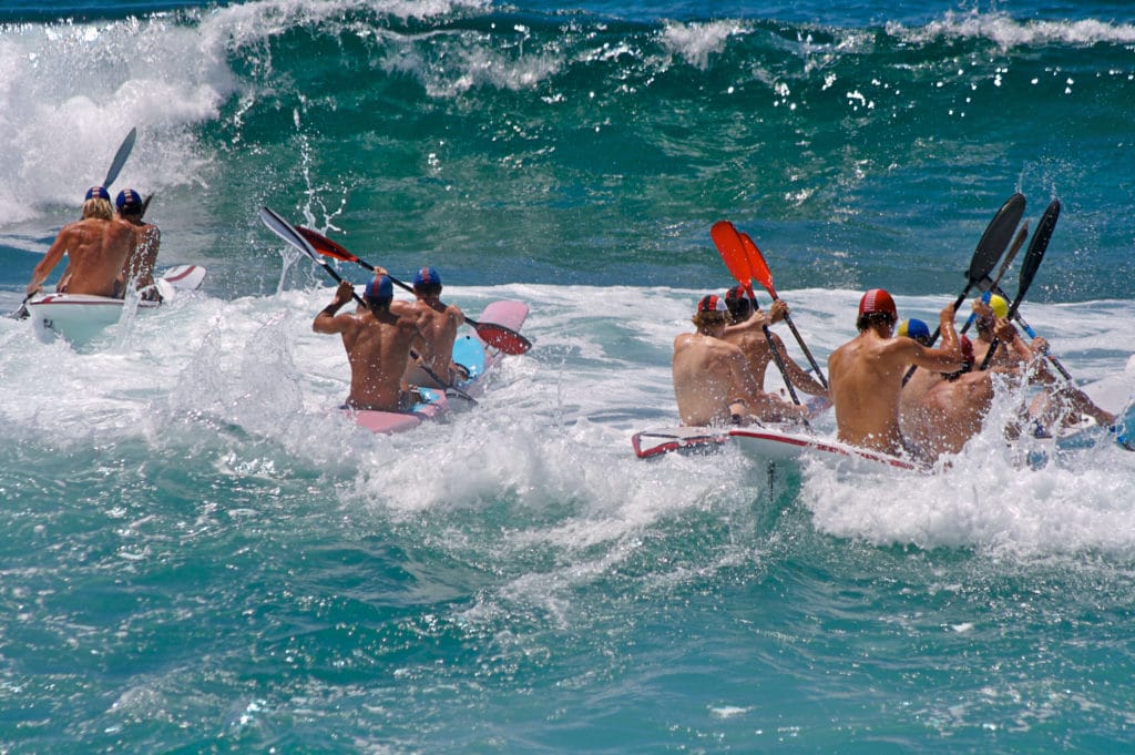 people kayaking