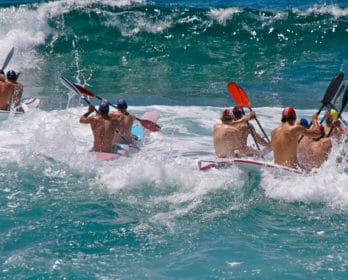 people kayaking
